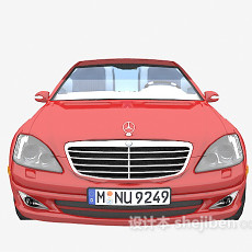 红色奔驰汽车3d模型下载