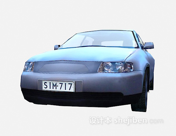 现代风格蓝色车免费3d模型下载