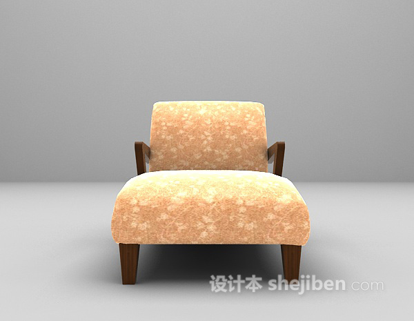 免费皮质休闲椅3d模型下载