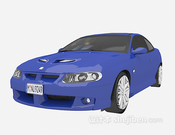 免费蓝色汽车免费3d模型下载