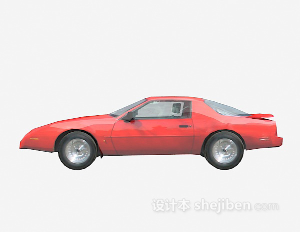 红色跑车车3d模型下载