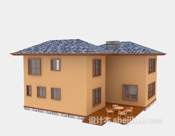 欧式风格简欧别墅3d模型下载