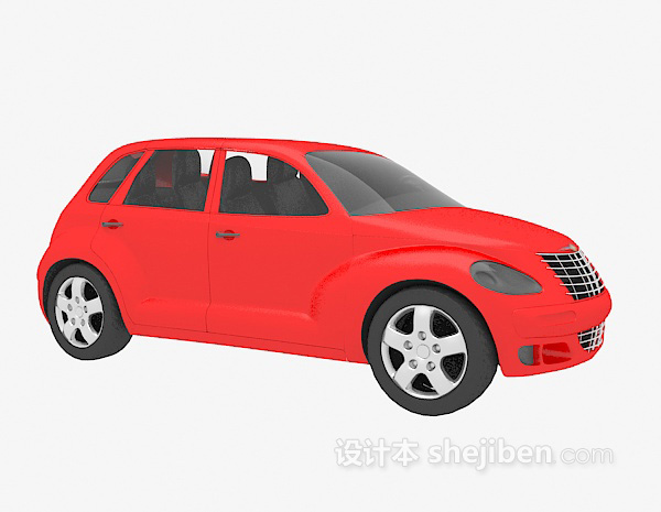 现代风格红色私家车3d模型下载