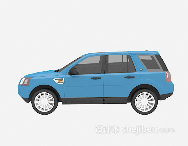 现代风格蓝色汽车免费3d模型下载