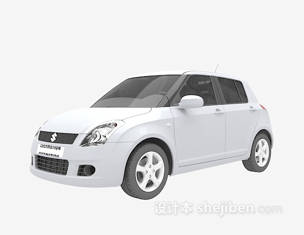 免费白色max汽车3d模型下载
