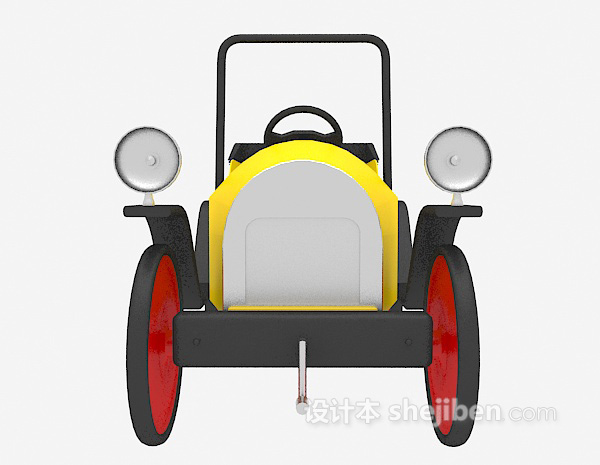 现代风格黄色玩具汽车3d模型下载