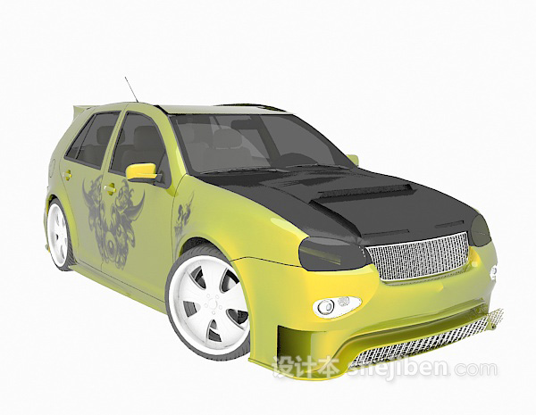 设计本黄色车辆3d模型下载