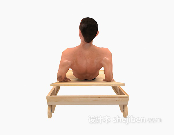 现代风格躺椅上的男士3d模型下载