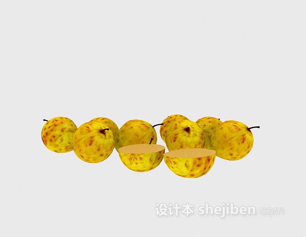 免费黄色水果3d模型下载
