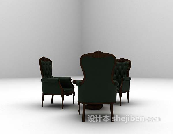 欧式风格桌椅3d模型下载