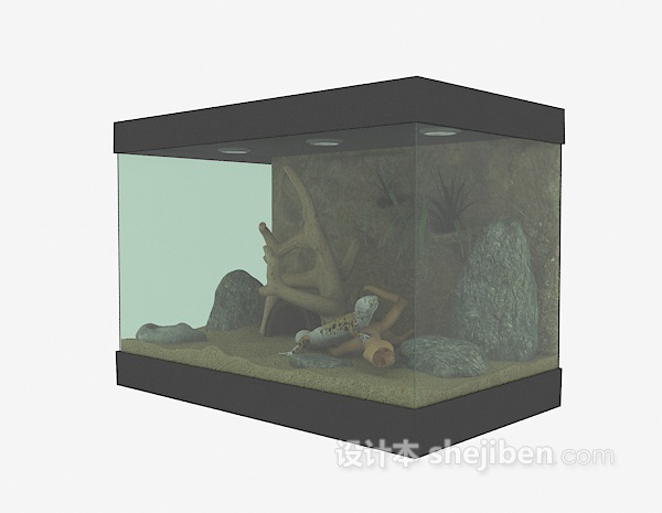 设计本褐色玻璃鱼缸3d模型下载