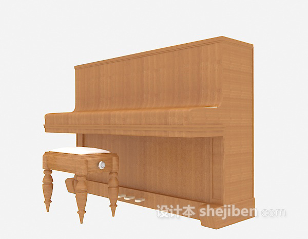 免费木色钢琴3d模型下载