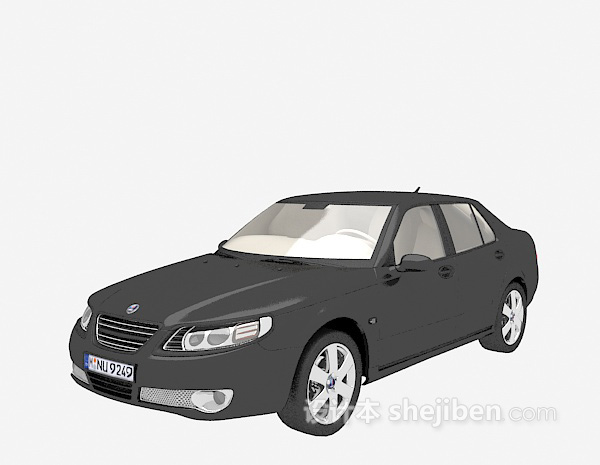 免费黑色的汽车3d模型下载