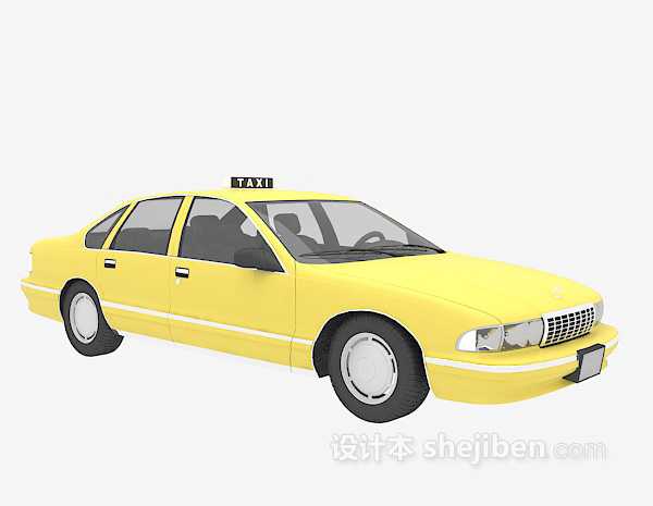 现代风格黄色出租车3d模型下载