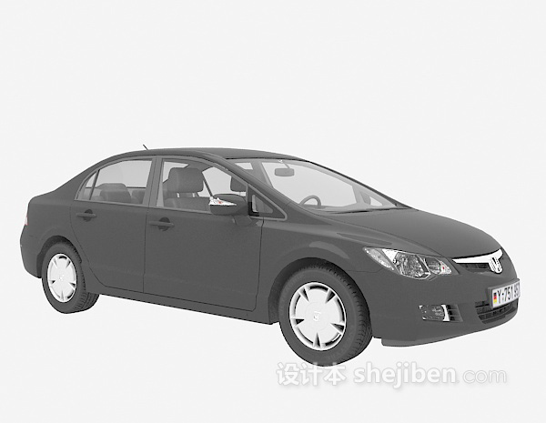 现代风格黑色汽车3d模型下载