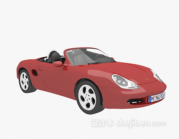 现代风格红色跑车欣赏3d模型下载