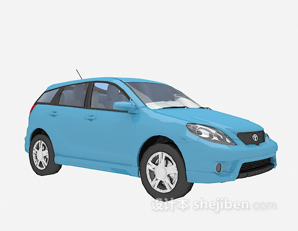 设计本免费蓝色汽车3d模型下载