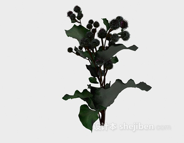 现代风格室外球形植物3d模型下载