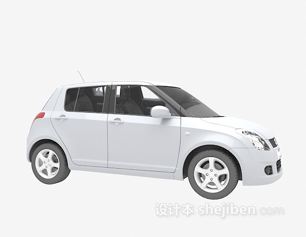 现代风格白色max汽车3d模型下载
