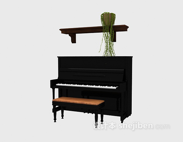 设计本钢琴组合3d模型下载