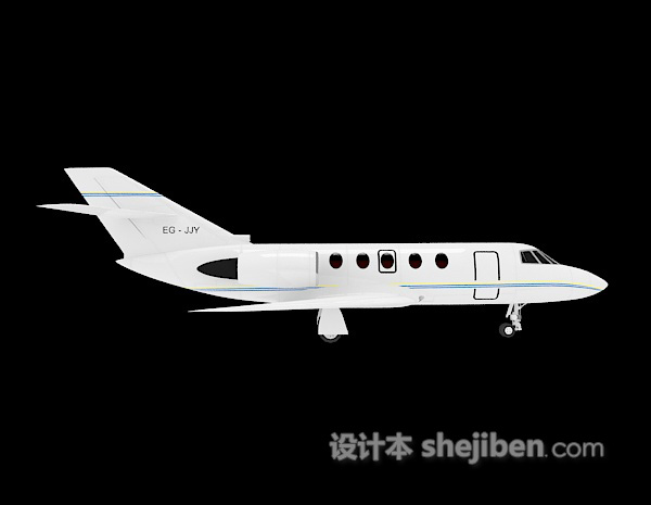 现代风格白色飞机3d模型下载