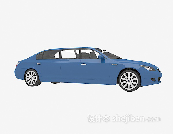 现代风格蓝色汽车3d模型下载