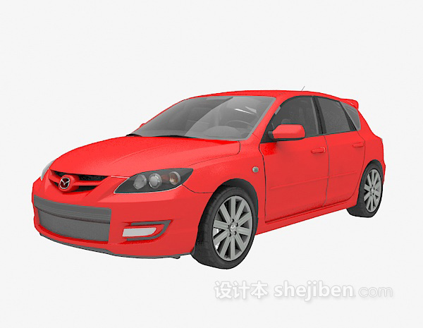 免费红色车3d模型下载