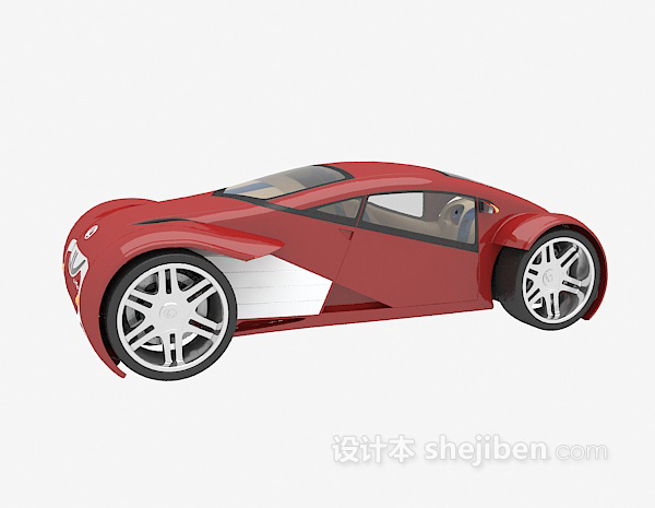 现代风格红色炫酷跑车3d模型下载