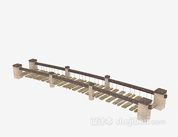 免费石吊桥3d模型下载