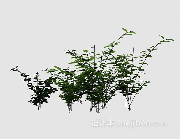 现代风格室外绿色植物3d模型下载