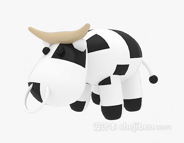 免费儿童玩具奶牛3d模型下载