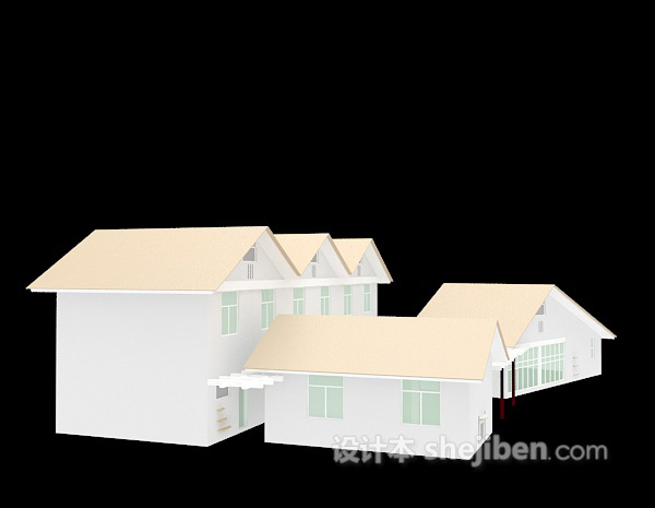 现代风格白色房子3d模型下载