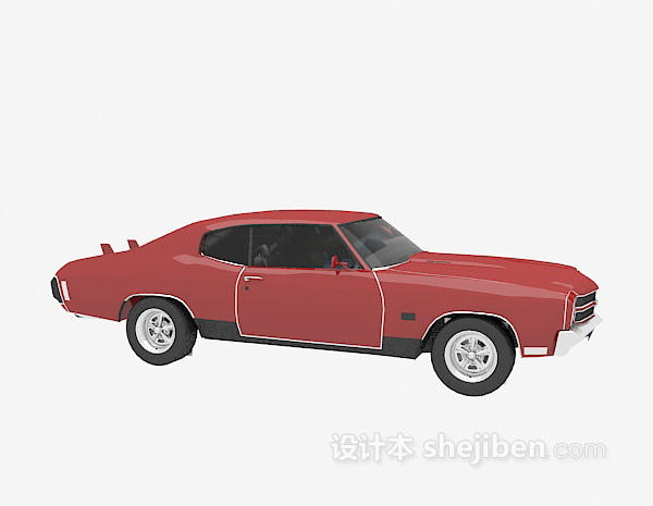 现代风格红色的汽车3d模型下载