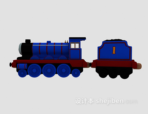 儿童玩具蒸汽火车 3d模型下载