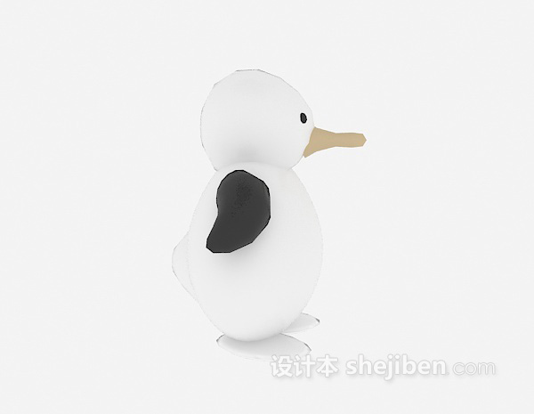 现代风格企鹅玩具3d模型下载