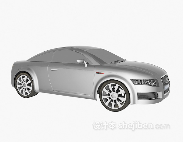 现代风格灰色奥迪汽车3d模型下载