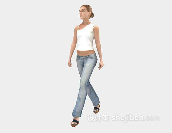 免费时尚女人人物3d模型下载