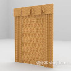 棕色窗帘免费3d模型下载