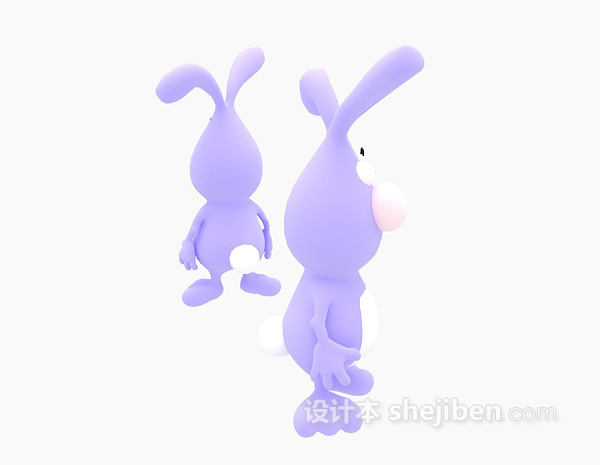 现代风格紫色儿童动物玩具3d模型下载