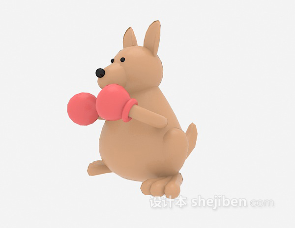 免费儿童玩具拳击袋鼠 3d模型下载