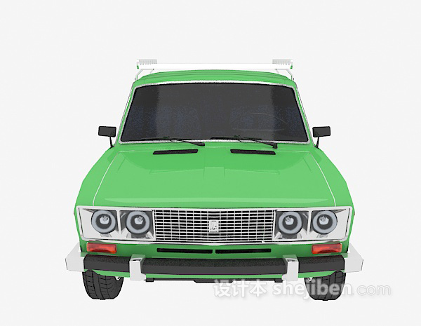 绿色汽车3d模型下载