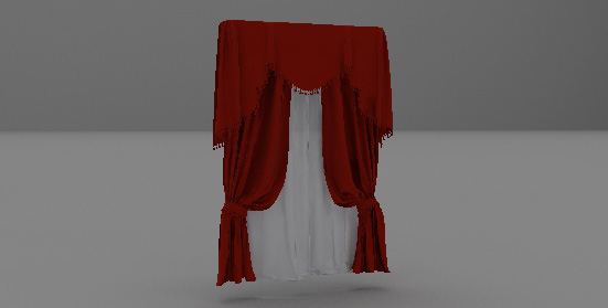 设计本红色欧式窗帘3d模型下载