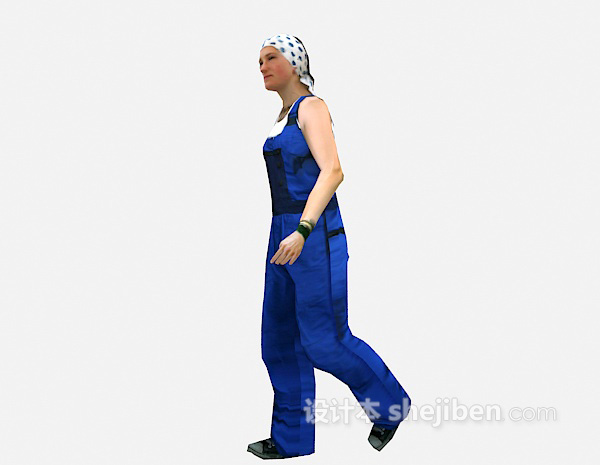 现代风格戴头巾的女人3d模型下载