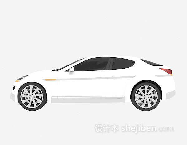设计本白色小车3d模型下载
