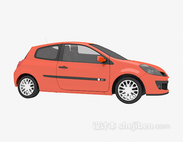 现代风格橙色车辆3d模型下载