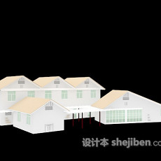 白色房子3d模型下载