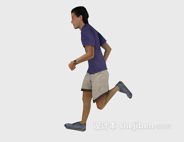 设计本跑步的男人人物3d模型下载