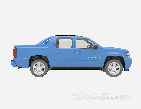 现代风格蓝色汽车3d模型下载
