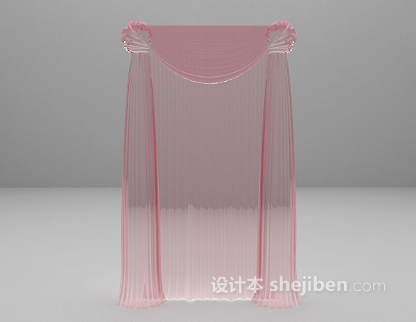紫色窗帘3d模型