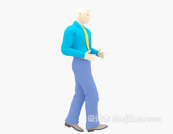 现代风格行走中的男士3d模型下载